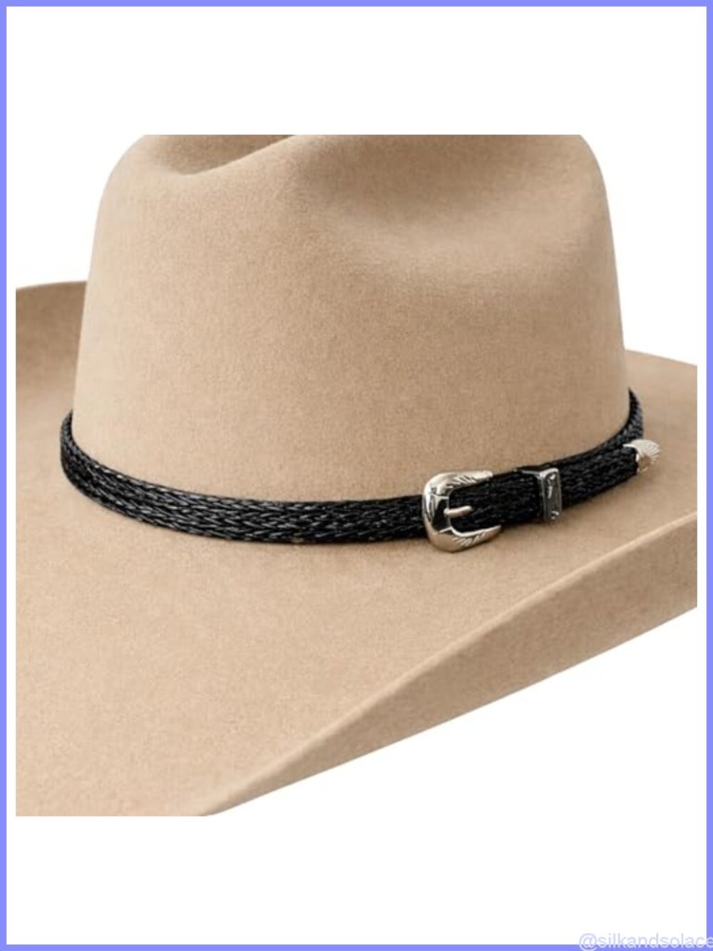 Genuine Horsehair Cowboy Hat Band Adjustable Braided Western Style